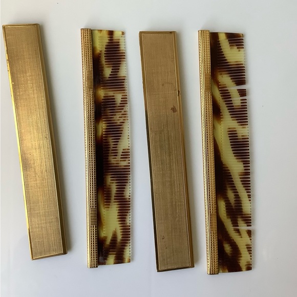 RARE FIND 1970s tortoiseshell comb in brass case - Picture 4 of 9
